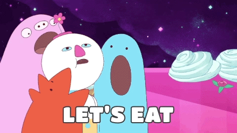 Cosmic Creatures Feeding Bee And Puppycat GIF