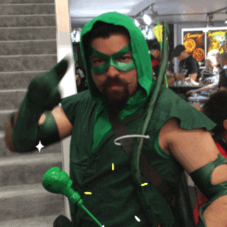 Cosplay Green Arrow Saluting GIF