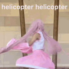 Cosplayer Doing Helicopter Spin GIF