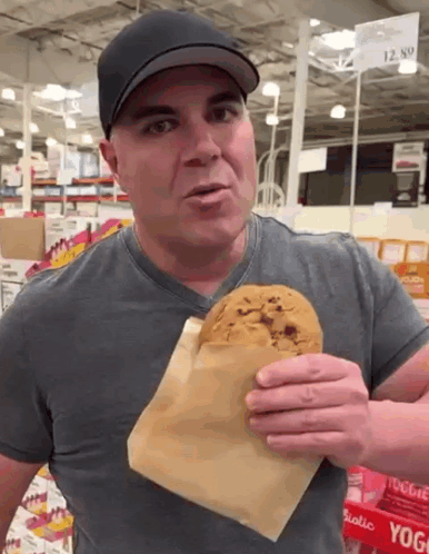 Costco Guys Aj Befumo Taking Bite Of Cookie GIF