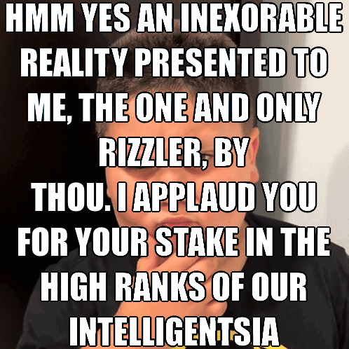 Costco Guys Friend The Rizzler Touching His Chin GIF