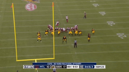 cote 's 30 yard field goal attempt against ham 17