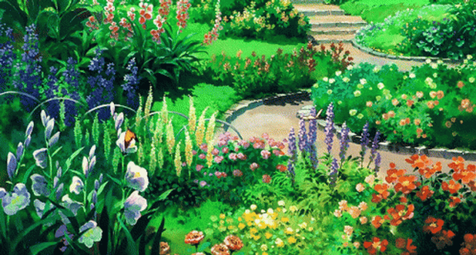 Cottagecore Flower Garden Aesthetic GIF