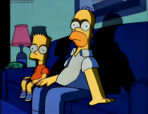 Couch Bart And Homer Sit Here GIF