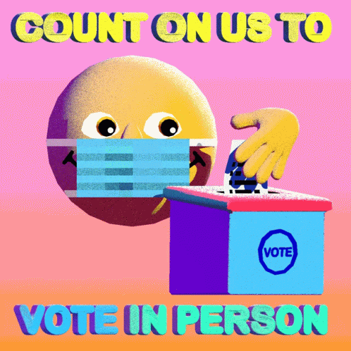 Count On Us To Vote Emoji With Mask