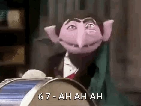 Count Von Count Sitting In Front Of Drum GIF