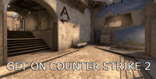 Counter Strike 2 Advertisement With Brick Walkway and Stairs