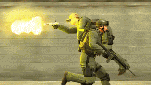 Counter Strike Global Offensive Shoot Running GIF