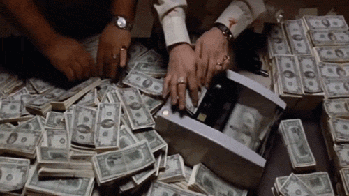 Counting Lots Of Dollar Bills GIF