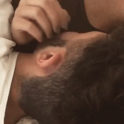 Couple Bed Cuddle Caress Face GIF