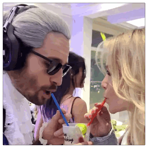 Couple Drinking Through Straws