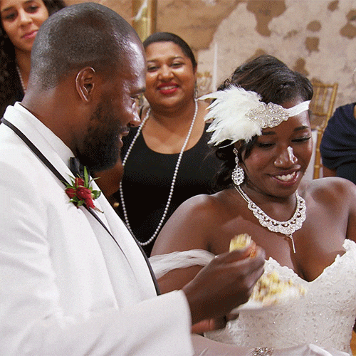 Couple Eating Cake I Love My Husband GIF