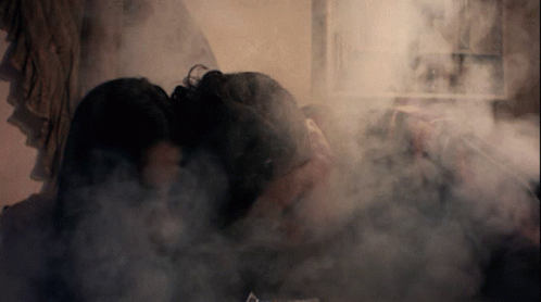 Couple Engulfed On Steam GIF