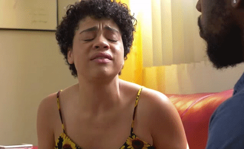 Couple Enthusiastically Talking About Romance GIF