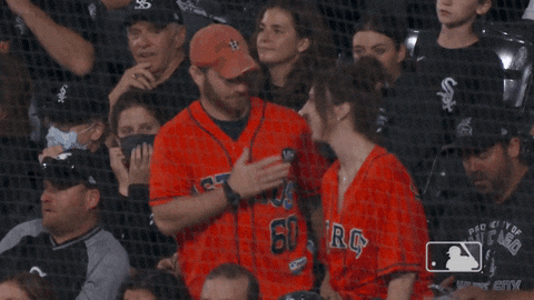 Couple From The Crowd Chest Bump GIF