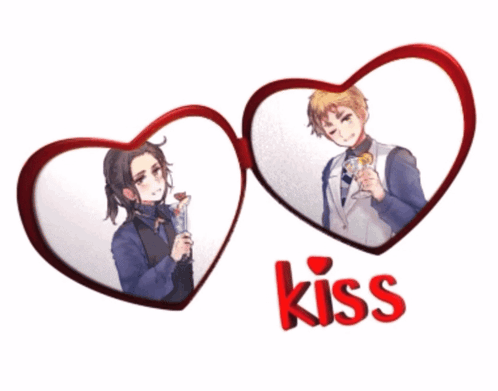 Couple Hearts With Kiss
