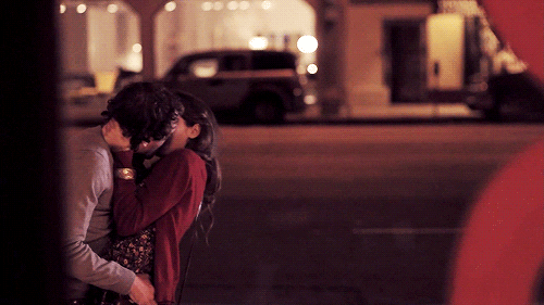 Couple Hug Kissing Outdoors GIF