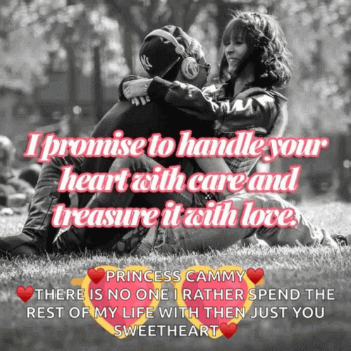 Couple Hugging Black White I Promise Your Heart GIF