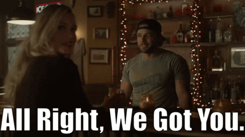 Couple in Bar Saying All Right We Got You
