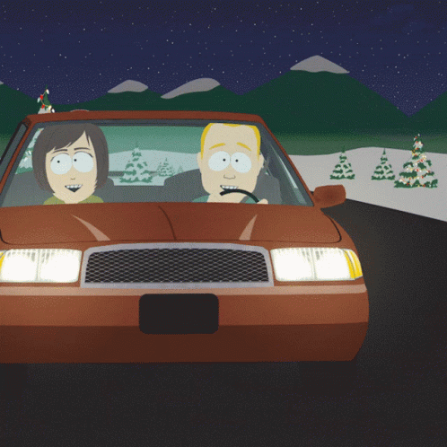 Couple in Car With BP Sign