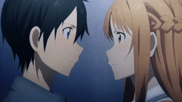 Couple Kiss Asuna And Kirito GIF