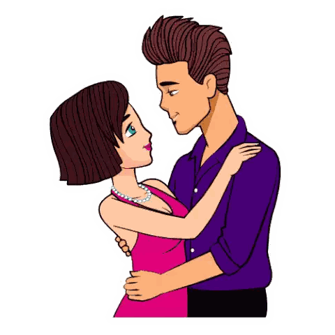 Couple Kissing Cartoon
