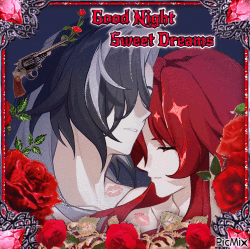 Couple Kissing Good Night Sweet Dreams GIF