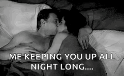 Couple Kissing in Bed Me Keeping You Up All Night