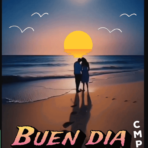 Couple Kissing On Beach Buen Dia GIF