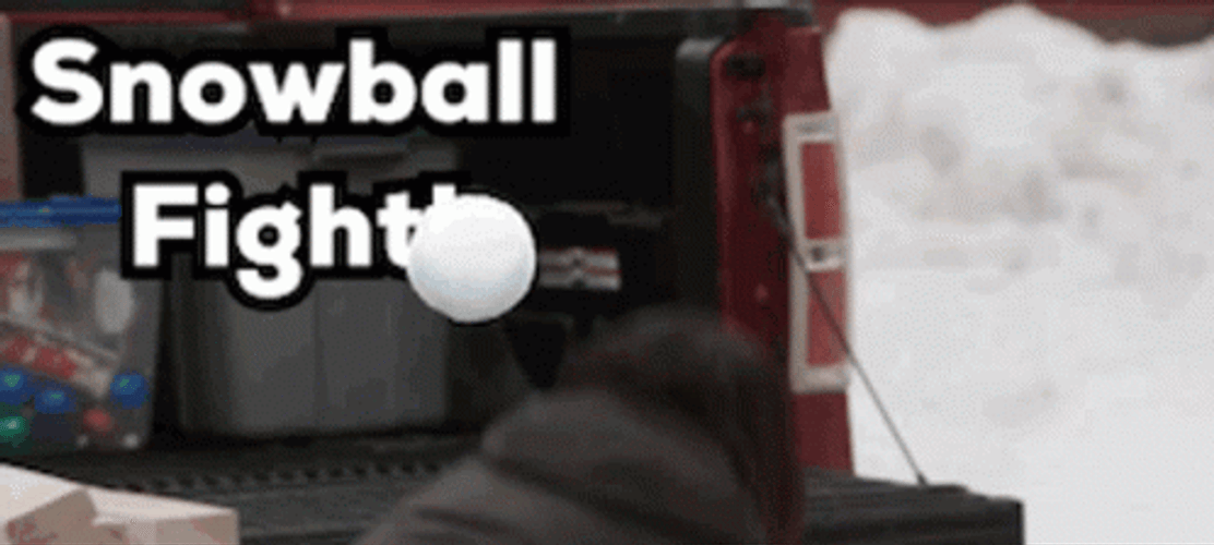 Couple Playing Snowball Fight GIF