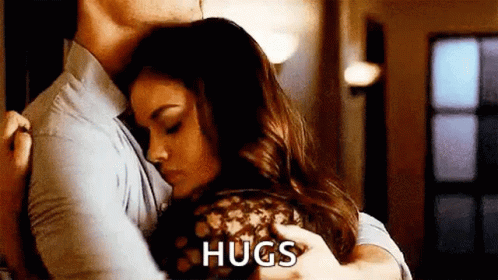 Couple Sharing Gentle Hug Emoji GIF