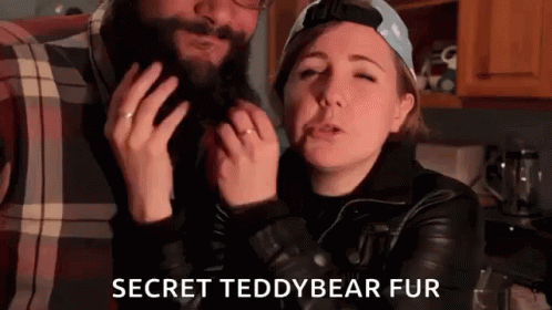 Couple Smoking, Woman in Teddy Bear Fur Jacket