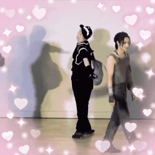 Couple With Pink Hearts