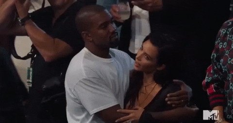 Couples Kim Kardashian Kanye West Hugging GIF