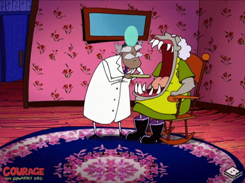 Courage The Cowardly Dog Doctor Bitten GIF