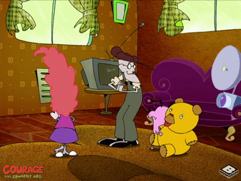 Courage The Cowardly Dog Shocked Reaction GIF