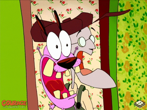 Courage The Cowardly Dog Scared GIF