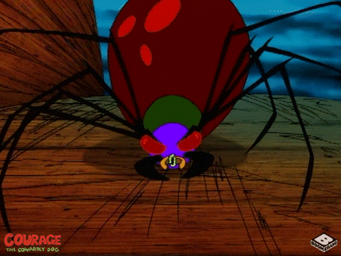 Courage The Cowardly Dog Running Ladybug GIF
