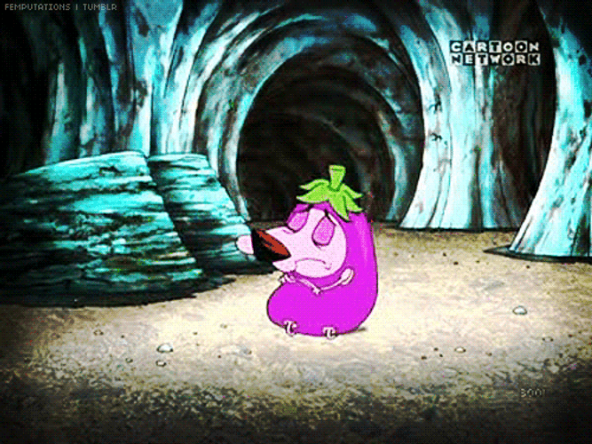 Courage The Cowardly Dog Eggplant Dancing GIF