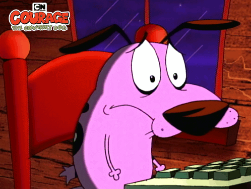 Courage The Cowardly Dog Shivering Because Of Fear GIF