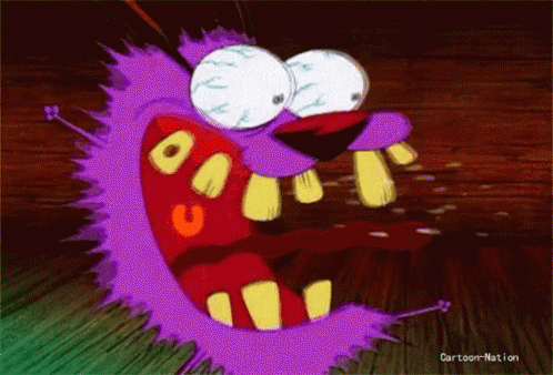 Courage The Cowardly Dog With Huge Mouth GIF