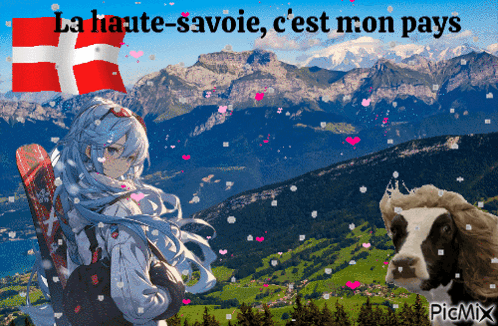 Cow and Girl La Haute-Savoie C'est Mon Pays