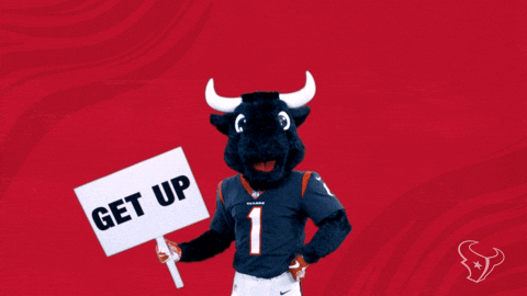 Cow Mascot Holding Stand Up Signboard GIF