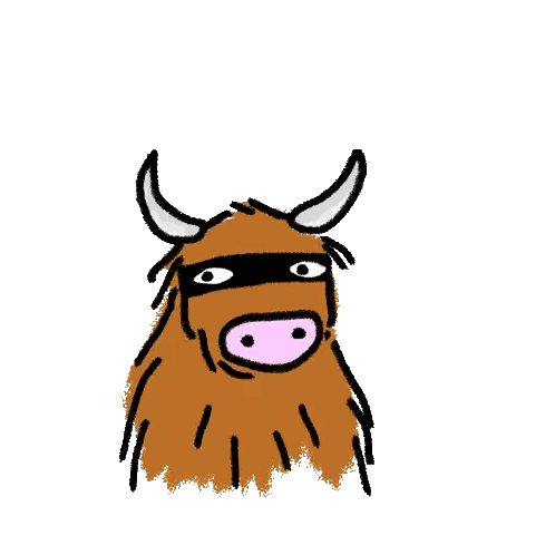Cow Wearing Mask With Pink Heart