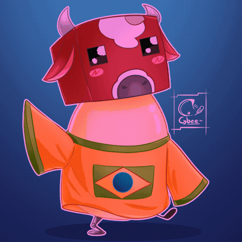 Cow Wearing Orange Shirt with Brazilian Flag