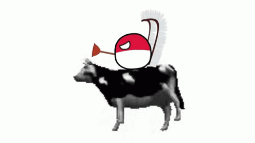 Cow With Red And White Ball On Head GIF