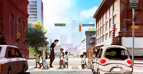 Cowboy Bebop Spike Crossing Roads GIF