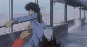 Cowboy Bebop Spike Mop Fight GIF