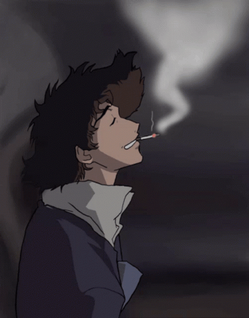 Cowboy Bebop Spike Spiegel Animated Smoke GIF