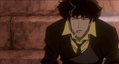 Cowboy Bebop Spike Spiegel Smoking On Staircase GIF